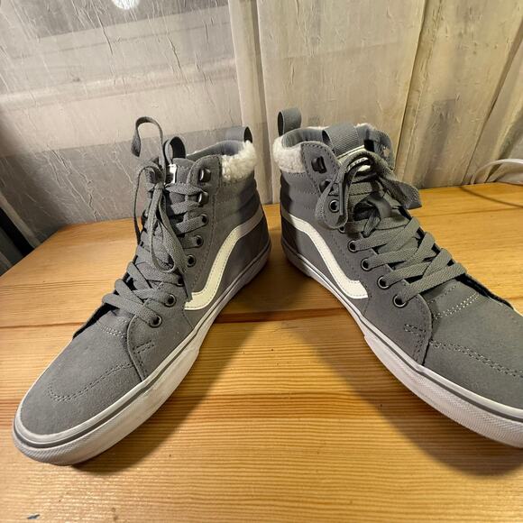 Vans Sk8-Hi MTE Gray Suede Sherpa Lined High Top Sneakers Women’s 8 - Picture 4 of 14